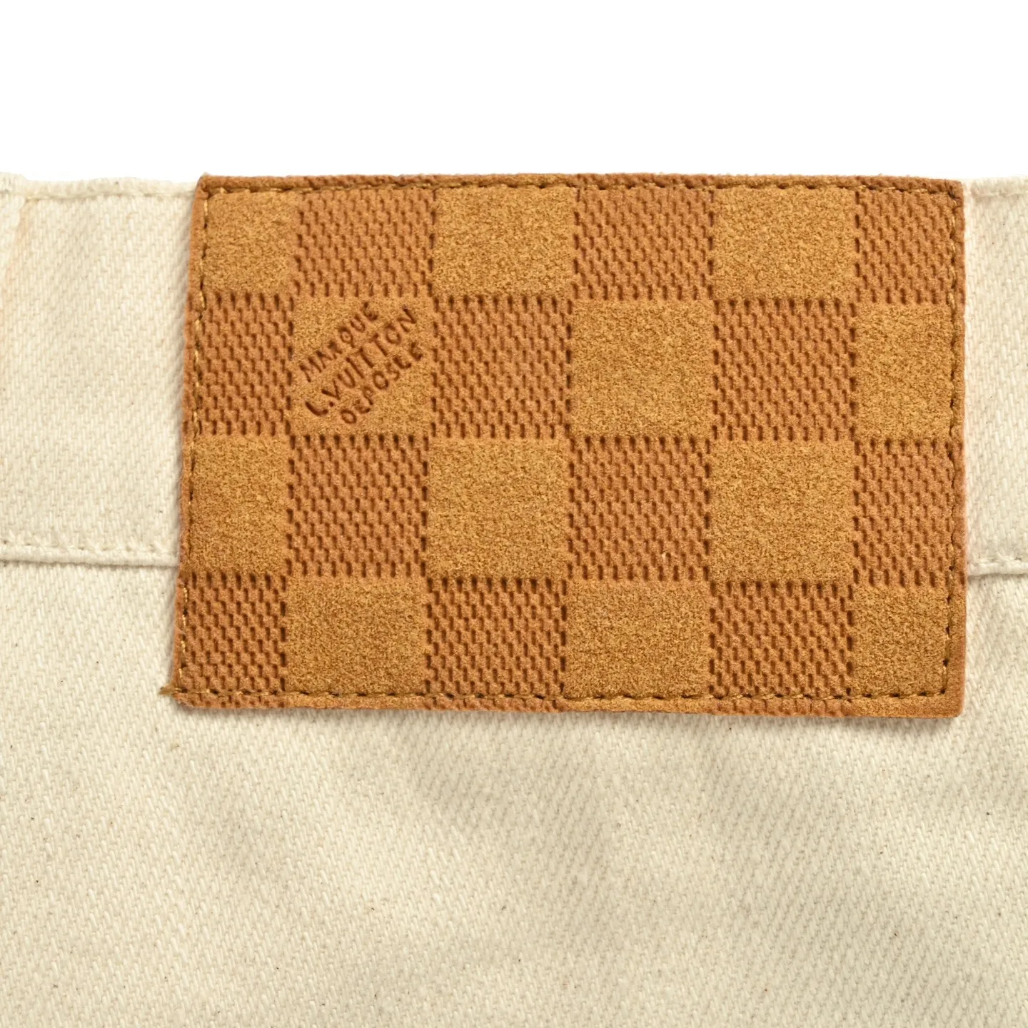 Louis Vuitton/Louis Vuitton 25ss pocket leather label denim shorts